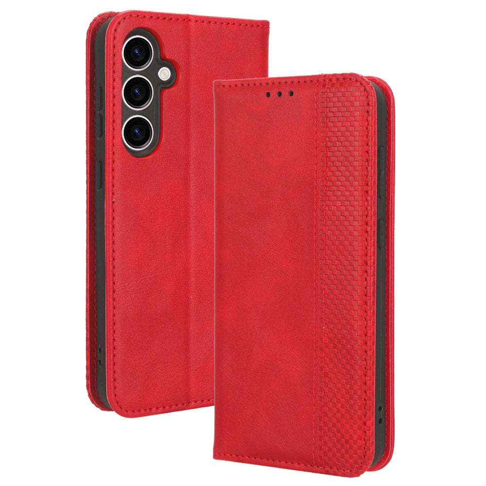 Stand Wallet Phone Case for Samsung Galaxy S23 FE Retro PU Leather Protective Phone Cover Stand Wallet Phone Case for Samsung Galaxy S23 FE Retro PU Leather Protective Phone Cover